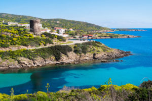 Cala di Oliva village in Asinara island in Sardinia, Italy