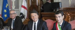 Foto Alessandro Tocco/ LaPresse 17-11-2016, Cagliari (CA) Cronaca Il presidente del Consiglio, Matteo Renzi incontra il Sindaco di Cagliari Massimo Zedda nella foto: Matteo Renzi, Massimo Zedda, Francesco Pigliaru