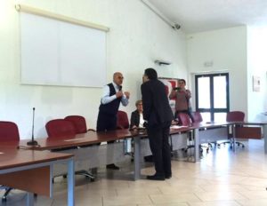 Tensione alle stelle durante l'assemblea regionale del Pd sardo ad Abbasanta (Oristano), 26 maggio 2018.  ANSA/ROBERTO MURGIA